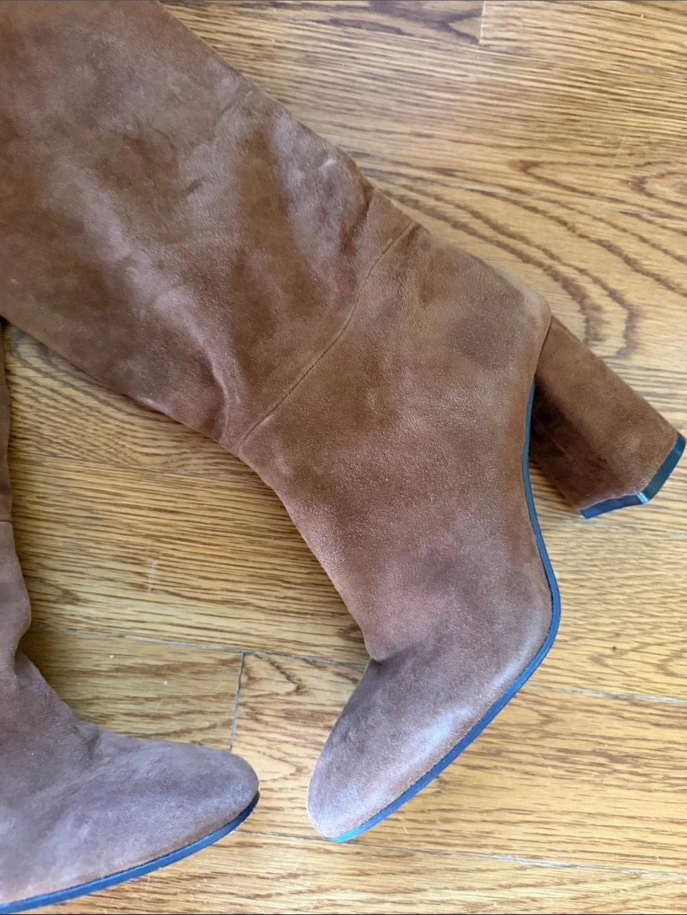 Alice + Olivia Chestnut Suede Over-the-Knee Block Heel Boots